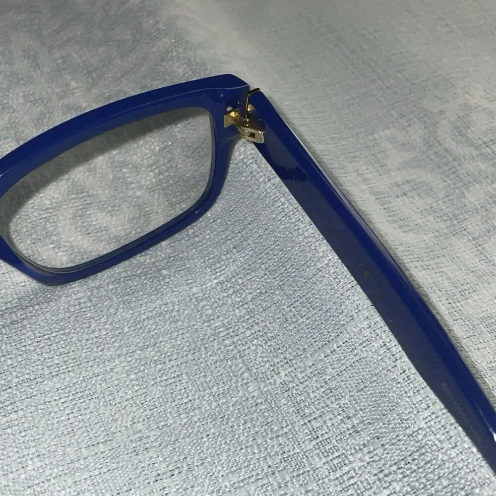 GUCCI GG1141O 002 Blue  Gold Trim 56mm Eyeglass Frames  /Sunglass Frames Only